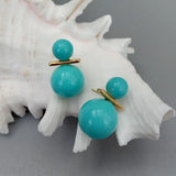 KKGEM 8.5-14mm Sea Shell Pearl Round Stud Earrings