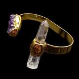 KKGEM 25x24mm Amethyst Druzy Quartz Bangle Bracelet