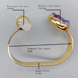 KKGEM 25x24mm Amethyst Druzy Quartz Bangle Bracelet