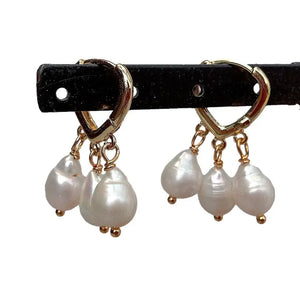 KKGEM 7*8mm Natural Keshi Pearl Hoop Earrings
