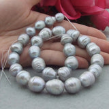 KKGEMS Gray Rice Freshwater Pearl Beads 12x15mm for Jewelry Making DIY