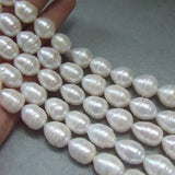 KKGEMS 1 PC Natural Rice Freshwater Cultured Pearl 12x15mm DIY Jewelry Making