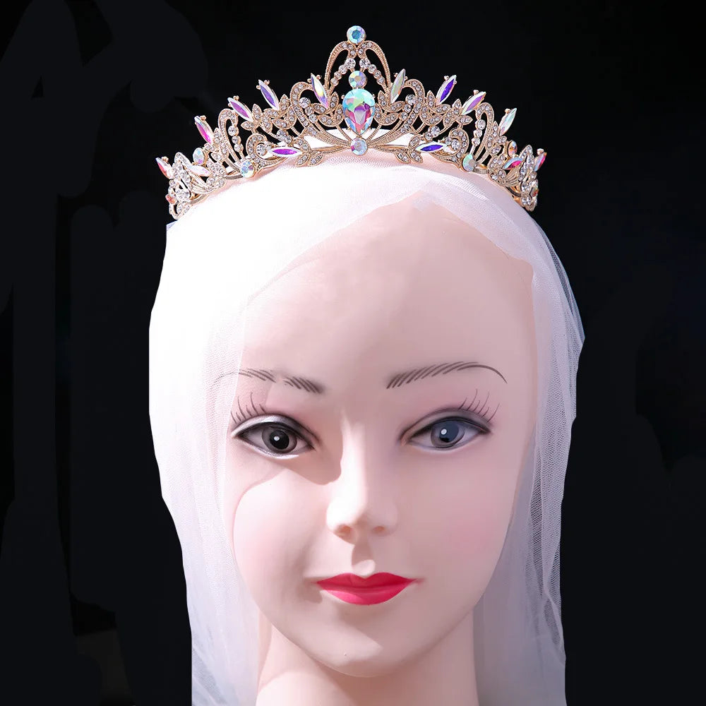Vintage Rhinestones Crystal Tiaras Bridal Headpiece