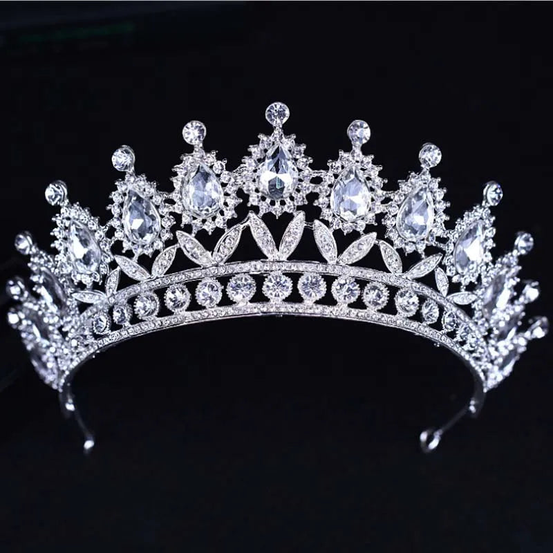 Baroque Rhinestone Beaded Headband Tiara Bride Crown Wedding Hair Ornaments