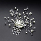 Pearl Crystal Flower Bridal Hair Comb Wedding Hair Jewelry