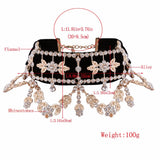 Crystal Rhinestone Choker Necklace Velvet Statement Necklace for Women
