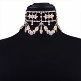 Crystal Rhinestone Choker Necklace Velvet Statement Necklace for Women