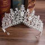 European Red Green Crystal Crown Headwear Bridal Wedding Hair Accessories