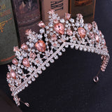European Red Green Crystal Crown Headwear Bridal Wedding Hair Accessories