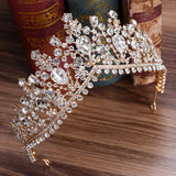 European Red Green Crystal Crown Headwear Bridal Wedding Hair Accessories