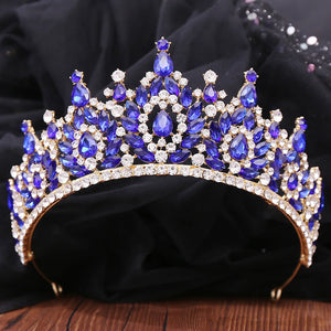 Baroque Queen Crystal Crown Bridal Tiara Wedding Hair Jewelry