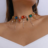 Baroque Crystal Geometric Choker Necklace Bridal Wedding Jewelry