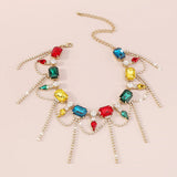 Baroque Crystal Geometric Choker Necklace Bridal Wedding Jewelry