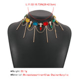 Baroque Crystal Geometric Choker Necklace Bridal Wedding Jewelry