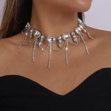 Baroque Crystal Geometric Choker Necklace Bridal Wedding Jewelry