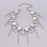Baroque Crystal Geometric Choker Necklace Bridal Wedding Jewelry