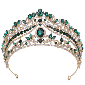 Baroque Crystal Crown Bride Tiara Wedding Princess Headpiece