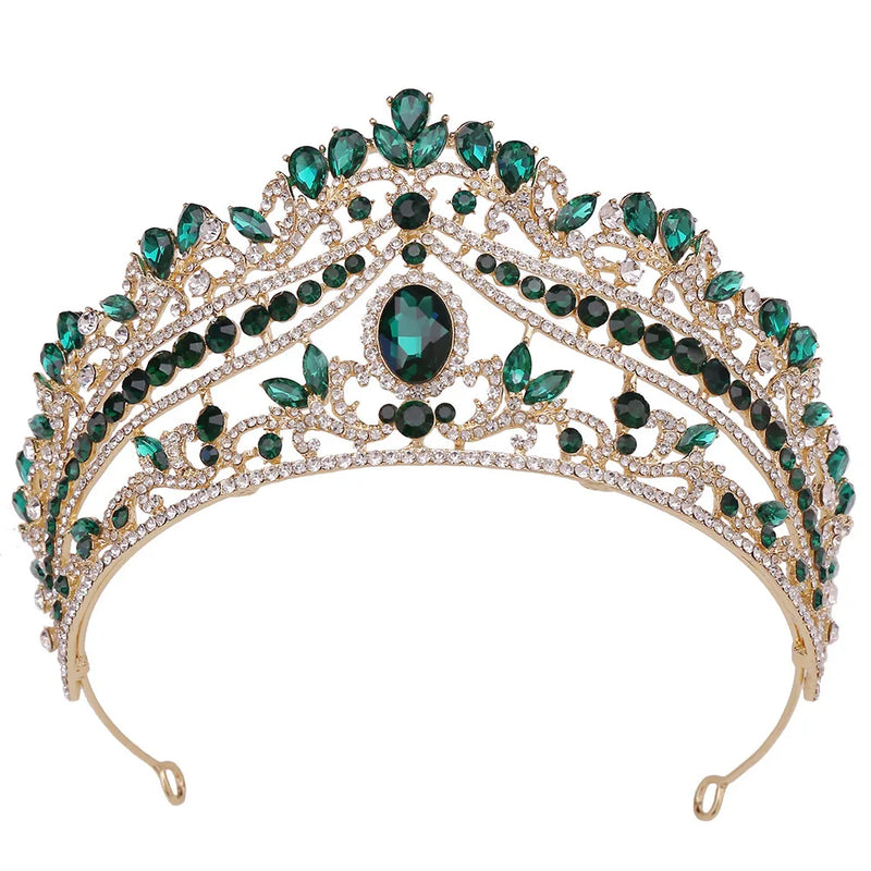 Baroque Crystal Crown Bride Tiara Wedding Princess Headpiece
