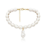 Baroque Irregular Simulated Pearl Choker Necklace for Women Girls