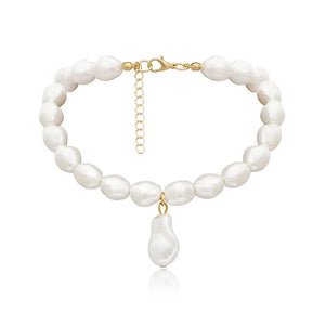 Baroque Irregular Simulated Pearl Choker Necklace for Women Girls