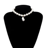 Baroque Irregular Simulated Pearl Choker Necklace for Women Girls