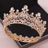 Baroque Round Crowns Bridal Wedding Hair Accessories Crystal Rhinestones Tiaras