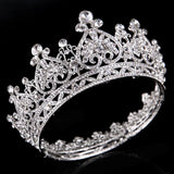 Baroque Round Crowns Bridal Wedding Hair Accessories Crystal Rhinestones Tiaras