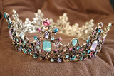 Colorful Crystal Rhinestone Queen Crown Tiara for Women