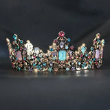 Colorful Crystal Rhinestone Queen Crown Tiara for Women