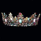 Colorful Crystal Rhinestone Queen Crown Tiara for Women