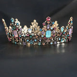 Colorful Crystal Rhinestone Queen Crown Tiara for Women