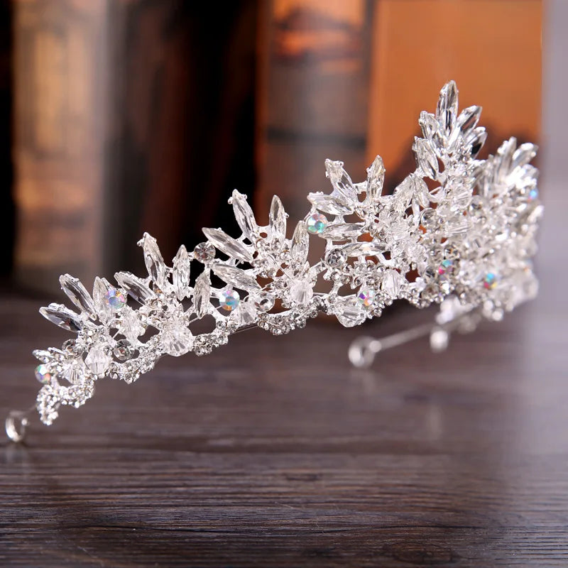 Baroque Crown Tiaras Queen Vintage Crystal Rhinestone Bridal Hair Accessories