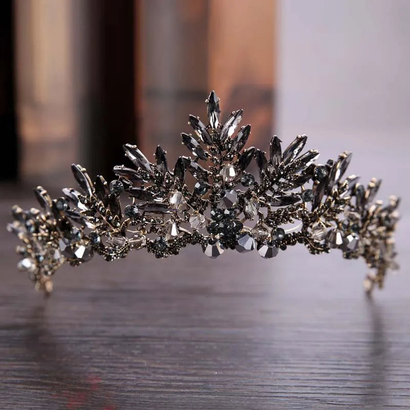 Baroque Crown Tiaras Queen Vintage Crystal Rhinestone Bridal Hair Accessories