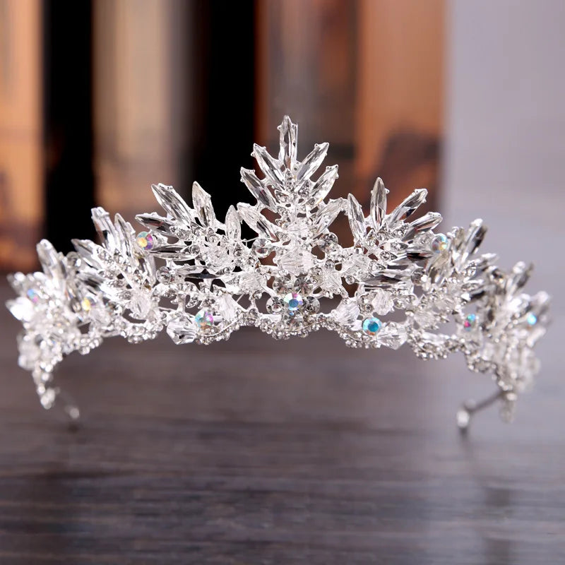 Baroque Crown Tiaras Queen Vintage Crystal Rhinestone Bridal Hair Accessories