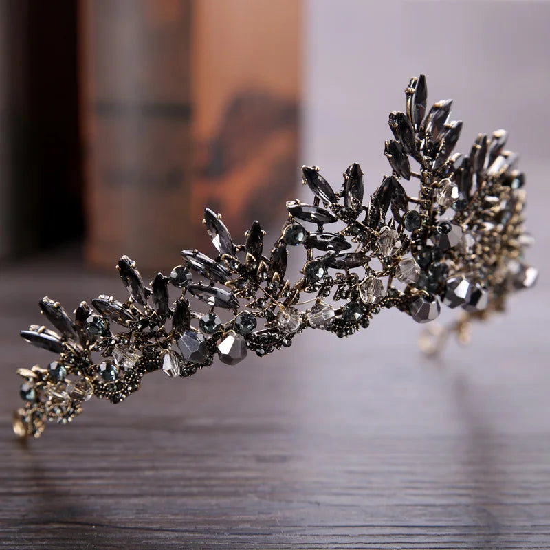 Baroque Crown Tiaras Queen Vintage Crystal Rhinestone Bridal Hair Accessories