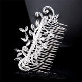 Crystal Leaves Wedding Hair Comb Clip Rhinestone Headdress