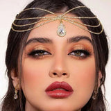 Bohemian Rhinestone Bridal Headband for Women