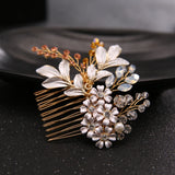 Champagne Crystal Bead Bride Headbands Hair Comb Wedding Hair Accessories