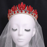 Crystal Leaf Rhinestone Bridal Tiaras Crowns For Women Baroque Vintage