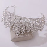 Crystal Leaf Rhinestone Bridal Tiaras Crowns For Women Baroque Vintage