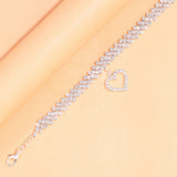 Crystal Rhinestone Chain Heart Anklet Bracelet Wedding Party Beach Jewelry