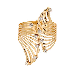 Crystal Wings Wide Bangles Rhinestone Bracelet Jewelry
