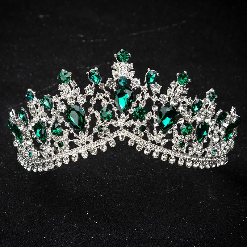 European Crystal Princess Queen Crowns Bridal Wedding Tiaras