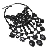 Rhinestone Crystal Bead Collar Choker Necklace Tassel Statement Chockers
