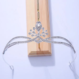Silver Crystal Tiara Crowns Wedding Bride Party Diadems