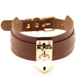 Metal Heart Choker Necklace Leather Collar Goth Maxi Harness Necklaces Women