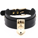 Metal Heart Choker Necklace Leather Collar Goth Maxi Harness Necklaces Women