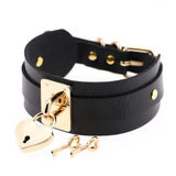 Metal Heart Choker Necklace Leather Collar Goth Maxi Harness Necklaces Women