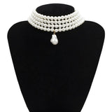 Multilayer Pearl Choker Necklace for Women Wedding Jewelry