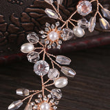 Rose Rhinestones Crystals Pearls Wedding Headband Bridesmaid Bridal Hair Vine